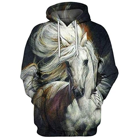 COAOBO Sudadera Unisex Niños Niñas 3D con Estampado De Caballo En 3D Cover
