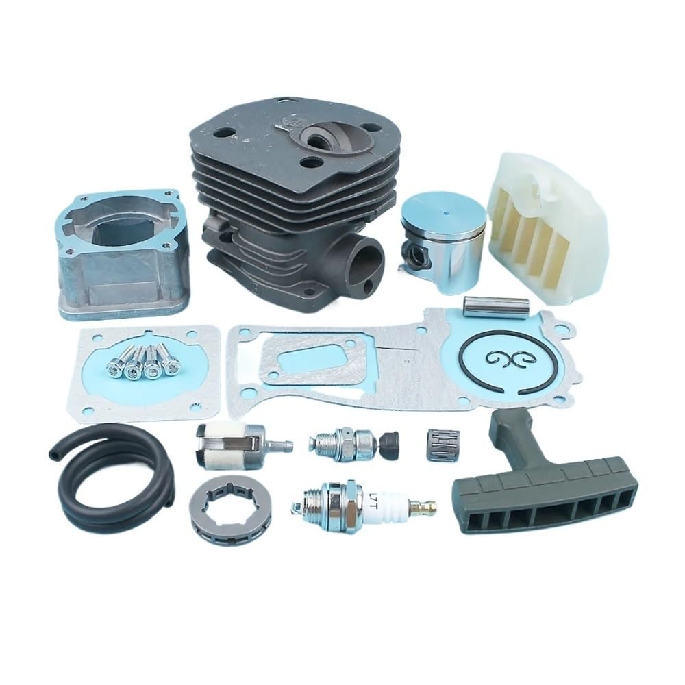 Pieza DE Recambio Kit de Juntas de cárter de Aceite de Motor de pistón de Cilindro de 44 mm Compatible con Motosierra CS 2141 2145 2149 2150 2152 con Revestimiento Más Reparaciones