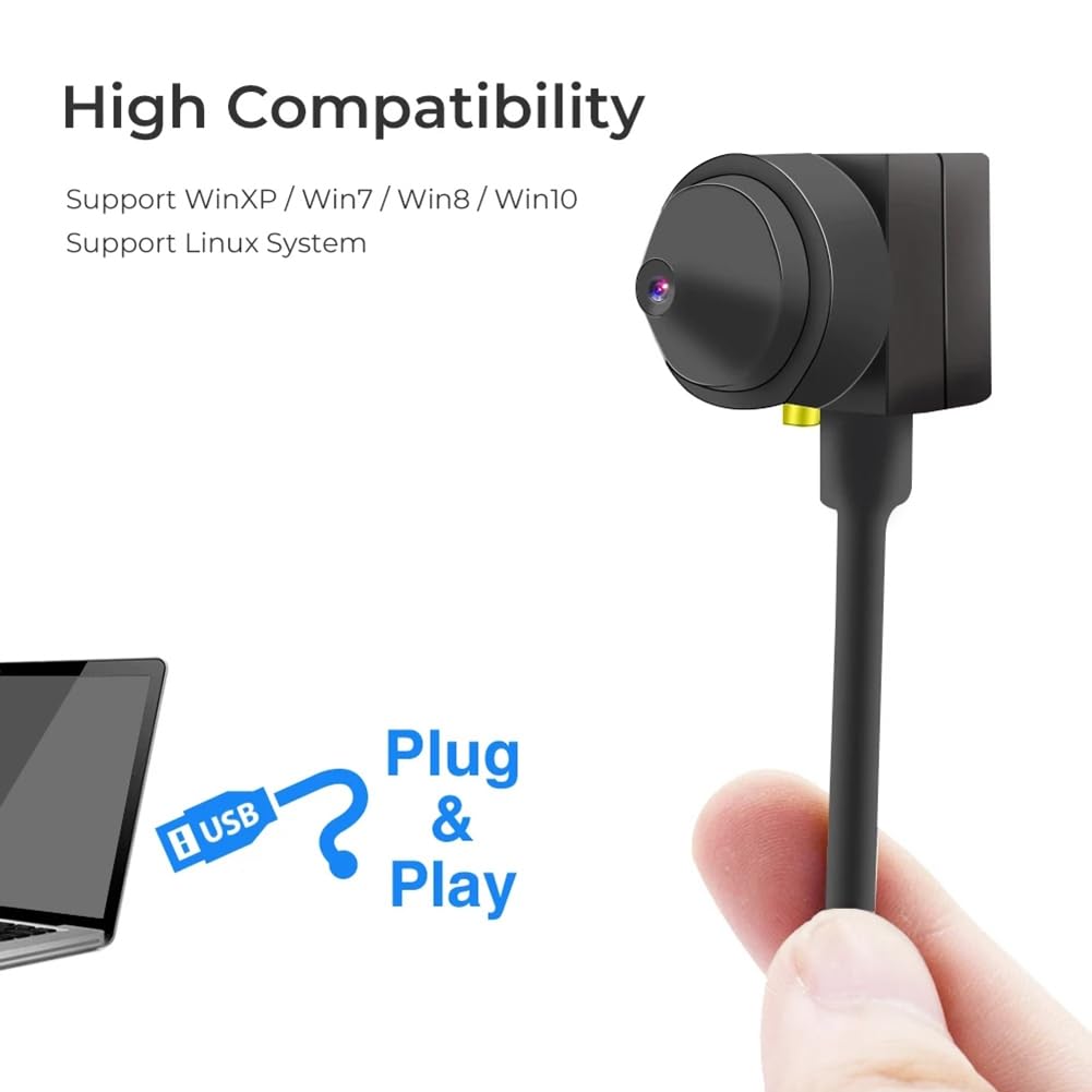 Telecamera Webcam HD 1080P Mini Telecamera USB con Obiettivo da 3,7 mm per PC CCTV Telecamera di Sicurezza per Esterni