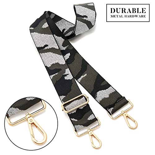 Image of Wide Purse Straps Replacement Adjustable Crossbody Gold Hardware Canvas Shoulder Strap For Women