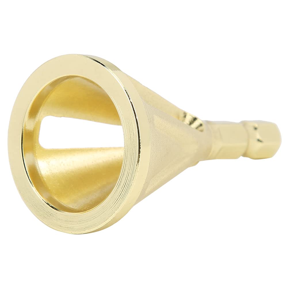 Die Steel Deburring External Chamfer Tool Burr Removing Tool Bit for Electric Drill Accessories (Hexagonal Handle Gold)