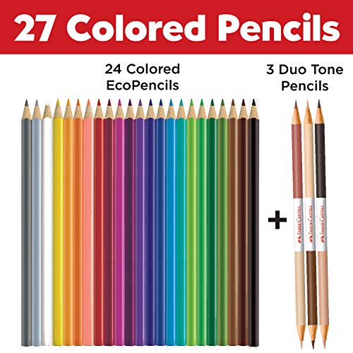 Faber-Castell World Colors Ecopencils, 27 Count - Diverse Skin Tone Colored Pencils For Kids #TOP2
