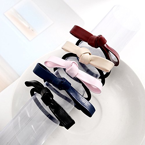 6 unidades de lazos elásticos coreanos dobles anudados, banda de goma elástica para la cabeza, banda para el cabello para niñas, accesorios para el cabello para mujeres 5