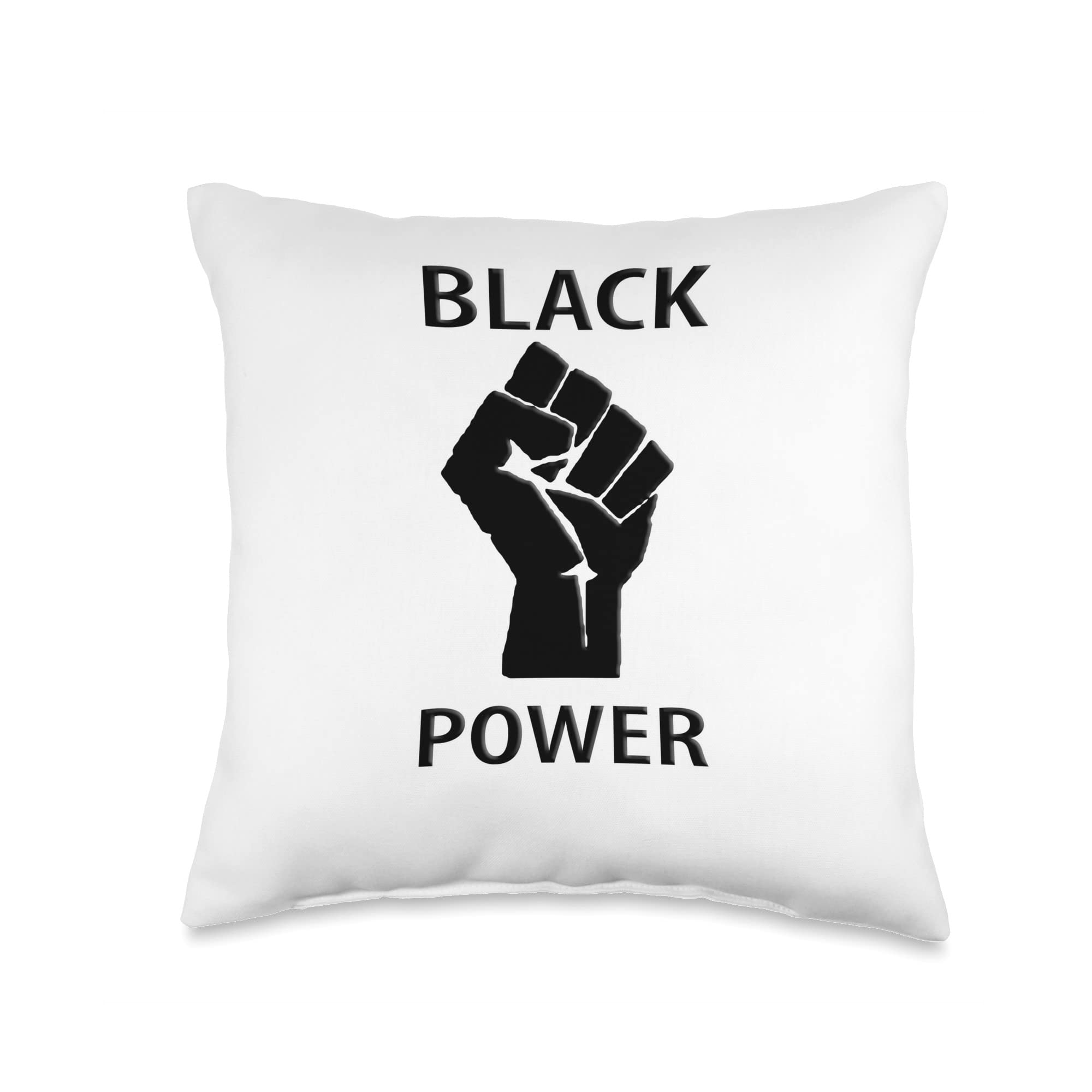 Black Power Throw Pillow, 16x16, Multicolor