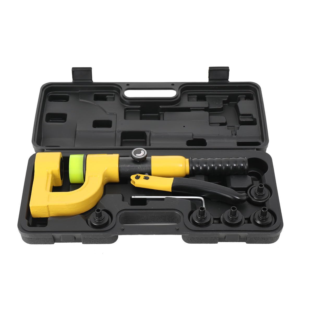 Lfhelper Hydraulic Punching Machine - 6 Ton Power Manual Hole Opener Puncher, Smooth Hole Punching, 70mm Throat Depth, Ideal for Construction and Maintenance