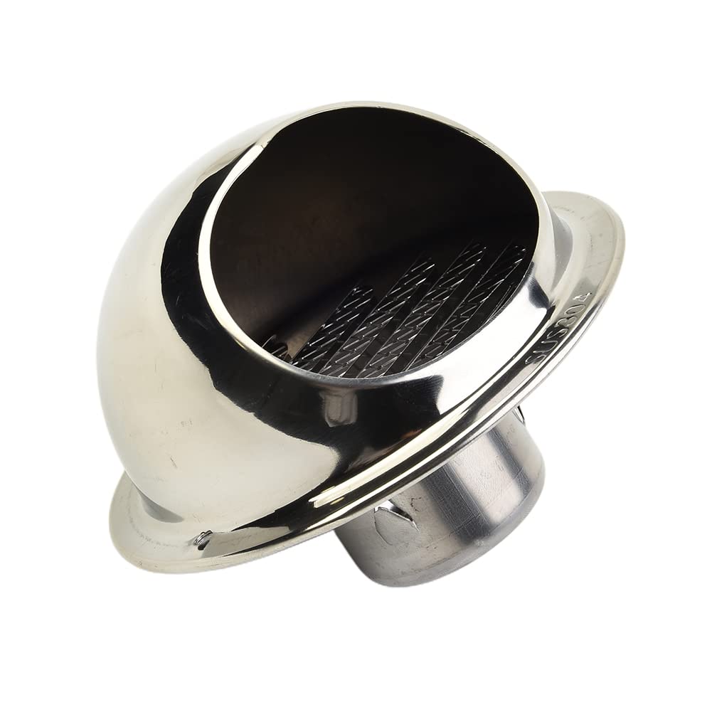 SPORTARC Stainless Steel Round Bull Nosed External Extractor Wall Vent Outlet 50mm for Home Kitchen Bathroom