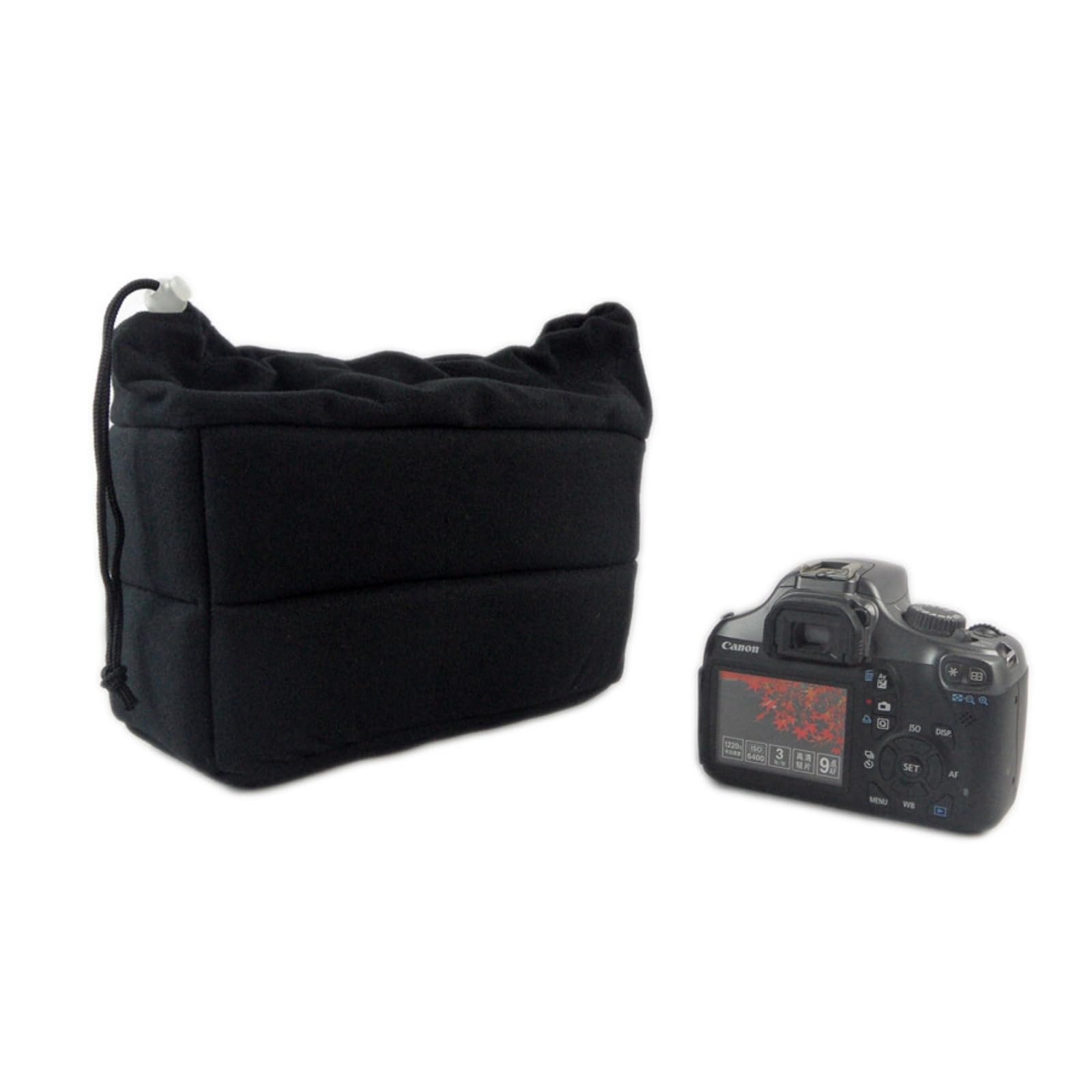 Imbottitura Interna per Fotocamera DSLR/CSC, Inserto Custodia Protettiva in Nylon o Morbido Velluto con Divisori Regolabili per Zaino e Borsa (Nero-08)