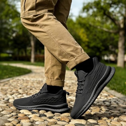 Image of DLWKIPV Running Shoes for Men Casual Slip on Tennis Walking Sneakers Lightweight Breathable Mesh Fashion Gym Athletic Sports Workout Non Slip Trainers