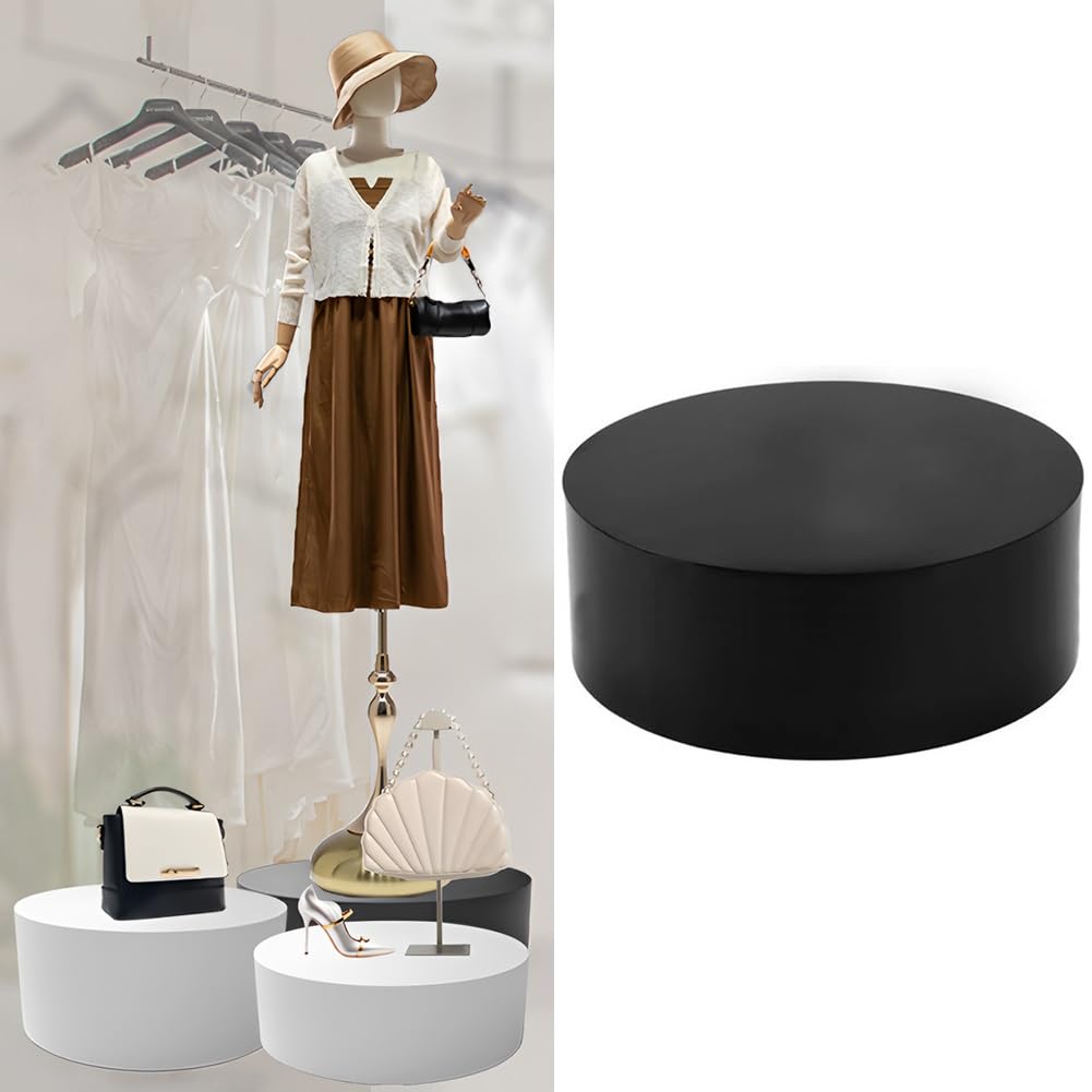 Soporte de pedestal redondo negro para maniquíes y mercancías, plataforma elevadora de 40 x 20 cm, para tiendas de novias y eventos de boutique, base decorativa resistente