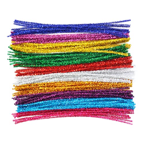 Housoutil 400Pcs Colorful Bendable Glitter Sticks Creative Twisted Bar for Adults for DIY Crafts Birthday Decorations and Imaginative Play Mixed Color