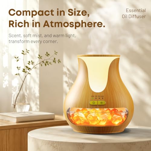 Essential Oil Diffuser for Home, 250ML Flame Diffuser with Himalayan Salt - image 2