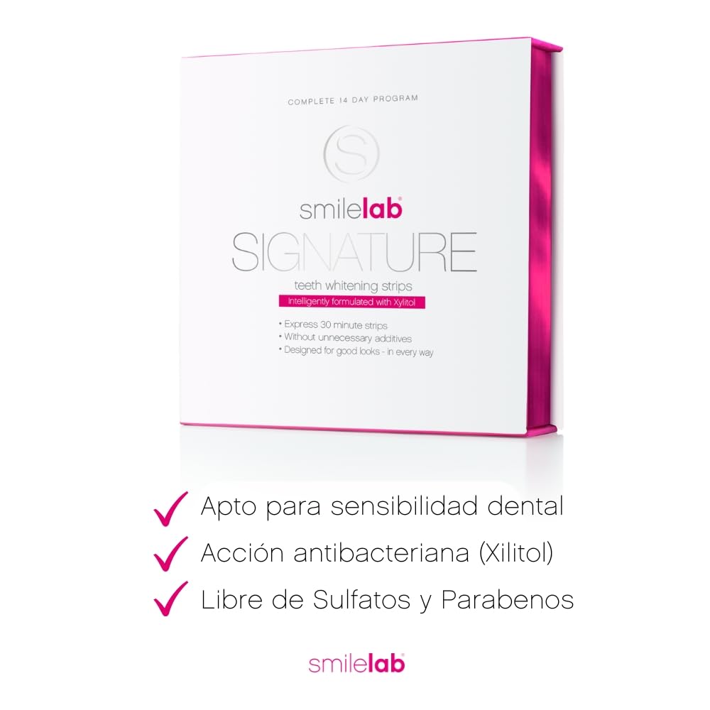 Segnature strisce sbiancanti | 14 strisce doppie | Trattamento sbiancante completo | Sbianca i denti | Con Xilitolo | Nessun problema di sensibilità