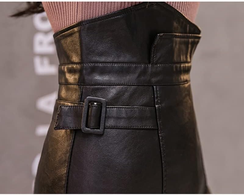 N/A 不規則なAライン pu小さな革のスカートスカート女性の短いスカートハイウエストスリムオールマッチスカート (Color : 公式通販