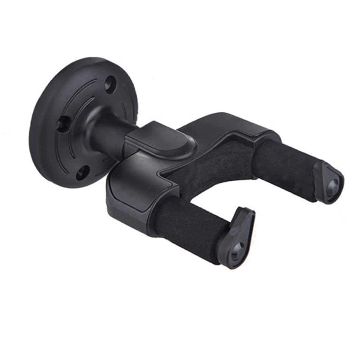 Gancio Chitarra da Muro Nero Abs 4 Pezzi con Base Auto-bloccante | Compatibile con Chitarra e Basso, Montaggio Semplice, Supporto Staccabile con Impugnatura Automatica