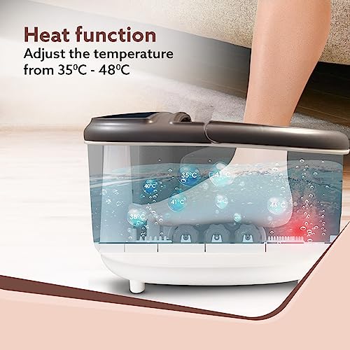 AGARO ROYAL Automatic Foot Spa Bath Massager With Heat, 6 Massage Rollers, Callus Remover, Adjustable Timer, speed & Temperature, Bubble Function For Soothing Massage