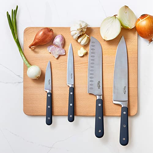 Marthastewarteastwalk14piecehighcarbonstainelesssteelcutlerysetwabstriplerivetedforgedhandleacaciawoodblocknavyblue  Urban Country Home Decor Martha stewart eastwalk 14 piece high carbon staineless steel cutlery set wabs triple riveted forged handle acacia wood block navy blue  urban country home decor