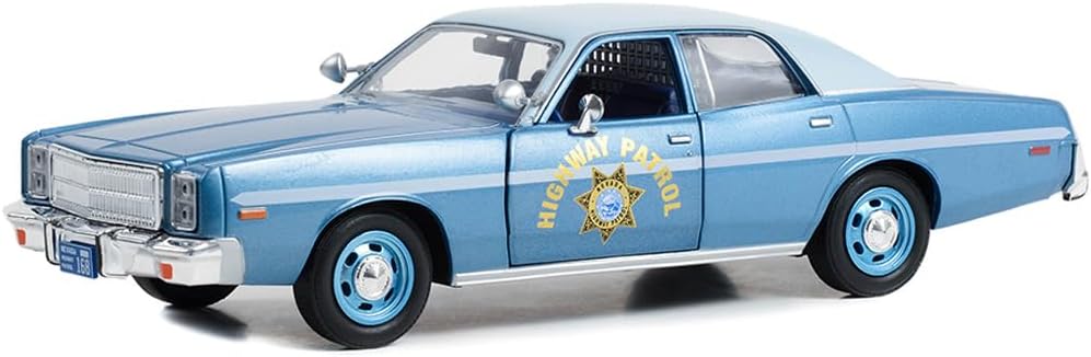 Greenlight1978 Plymouth Fury Slicktop Blue Metallic with White Top Nevada Highway Patrol Hot Pursuit Series 1/24 Diecast Model Car 85573