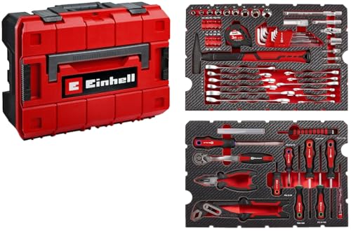 Original Einhell E-CASE 80-piece tool case (tool set in a robust, stackable plastic case as ideal basic equipment for the household, workshop or when travelling) Original Einhell E-CASE 80-piece tool case (tool set in a robust, stackable plastic case as ideal basic equipment for the household, workshop or when travelling)