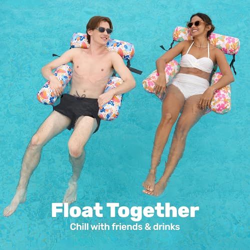 Image of SLOOSH Inflatable Pool Floats Adult,2 Packs Floating Lounge Chairs,Blow up Pool Noodles for Adult Heavy Duty,Floating Chair for Party Summer Water Beach Lake Fun