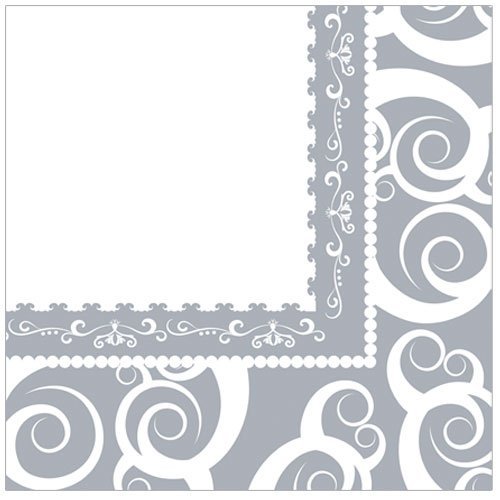 Hanna K. Signature Collection Lunch Silver Medley Collection | Pack of 40 Napkin, Luncheon