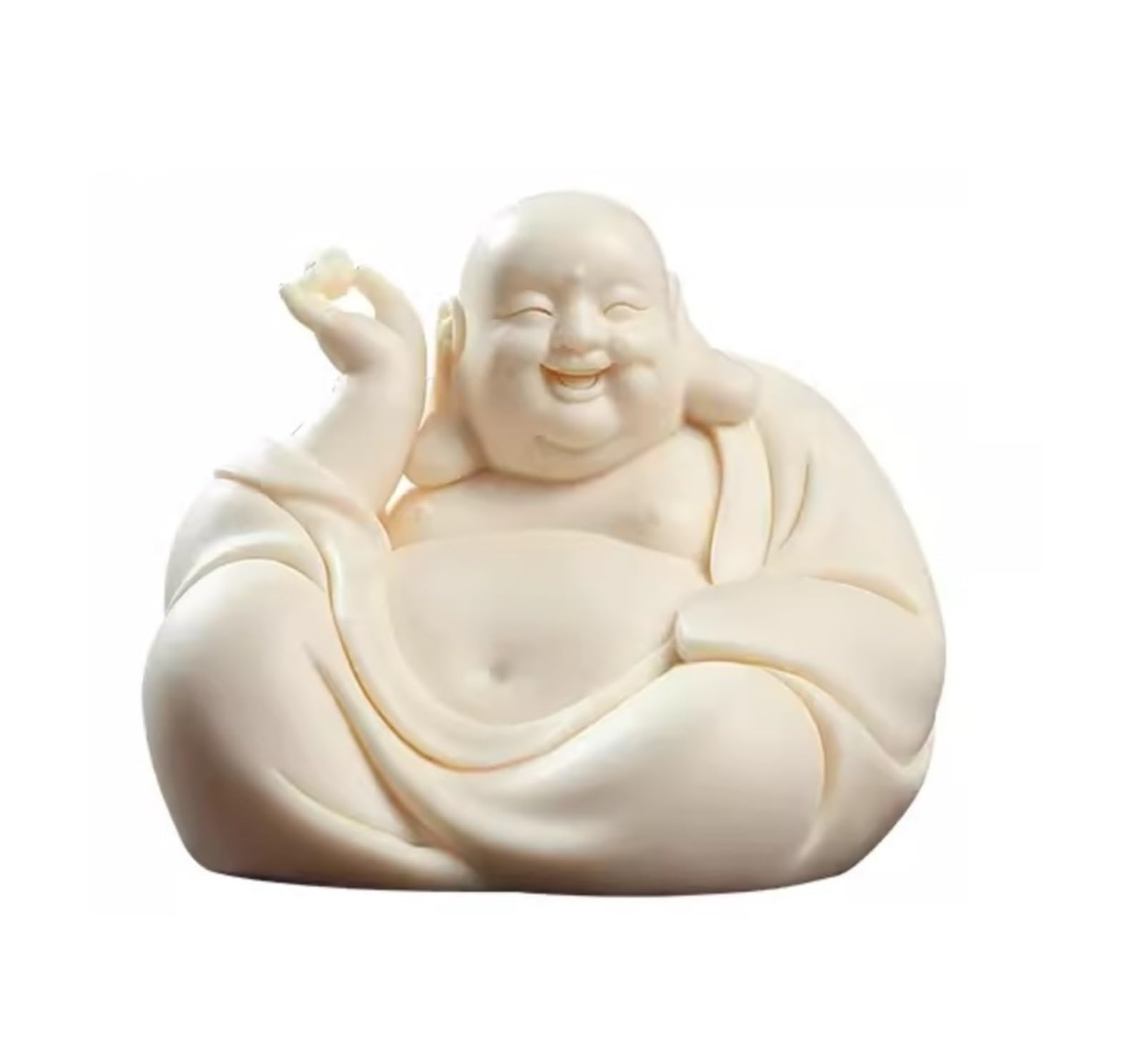 Posąg Buddy 3,9 Cala Śmiejący Się Budda Ceramiczny Posąg Szczęśliwego Buddy Figurki Do Wystroju Domu, Biura I Samochodu Ozdoby(B)