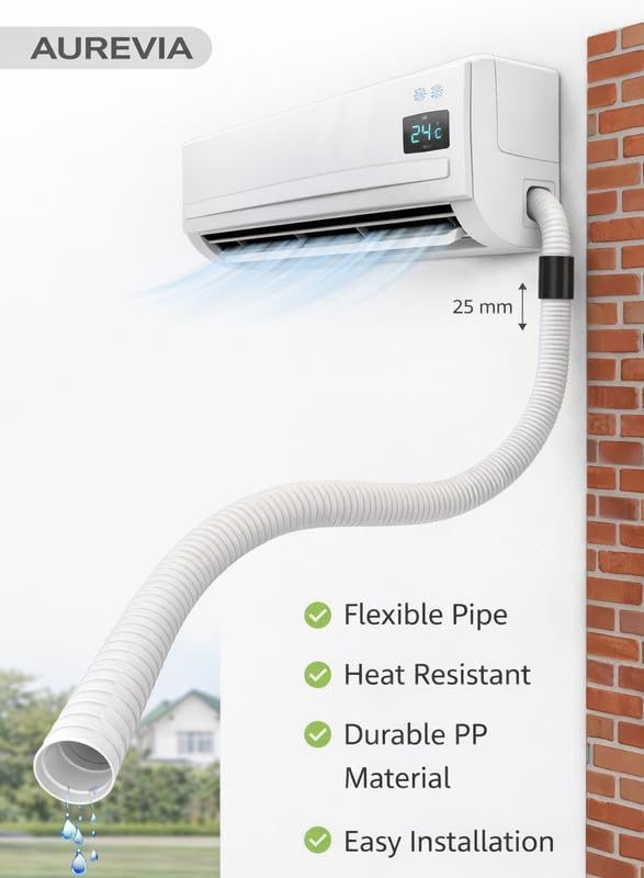 Image of AC Drain Pipe 5 Meter for Air Conditioner Water Outlet | Durable & Flexible PVC Pipe | Compatible with Split AC & Window AC