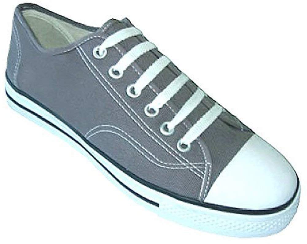 ECG4U-E3B27M Men's Canvas Sneakers Classic Lace Up Oxfords Students Fashion Shoes, Black, Red, Navy, White, Grey