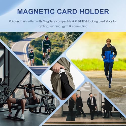 Magnetic Wallet with Card Holder for Iphone12~16, Slim & Minimalist Airtag Wallet with RFID Blocking Card Holder, Genuine Leather, Stretch Front Pocket, Carteras Hombres3