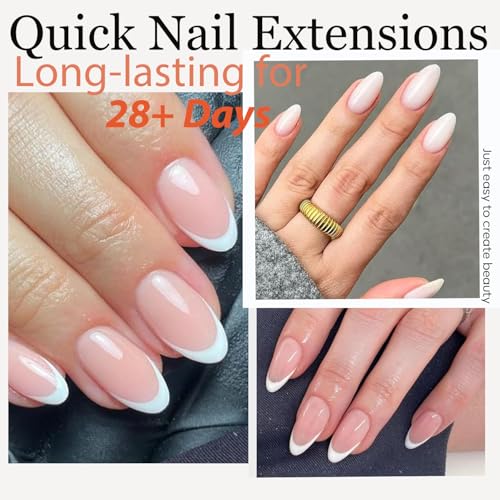 Image of Modelones Almond Nail Tips Short Clear Soft Gel Fake Press On Nails Tip | Soft Gel Nail Tips Half Matte Full Cover Clear Acrylic Gel False Press on Extension 12 Sizes