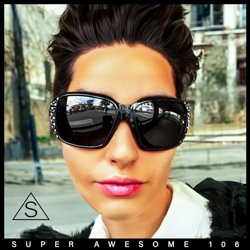 SA106 Polarized Lens Oversize Rhinestone Bling Sparkling Womens Sunglasses4