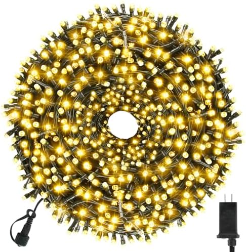 Chuya Christmas Tree Lights String Lights 500 LED 164FT Outdoor Indoor Decoration, Waterproof Warm White Fairy Light Christmas Lights End to End Connectable 8 Lighting Modes UL588