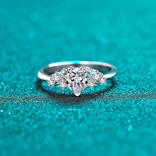 14K Gold Engagement Rings for Women| Heart-shaped 1 Carat Women's Diamond Ring | D-color VVS2 Excellent Cut | Romantic Proposal Jewelry3