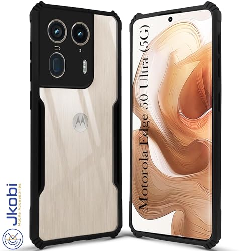 Image of Jkobi Back Case Cover for Motorola Moto Edge 50 Ultra 5G (Shockproof with Polycarbonate Clear Panel | Professional Black)