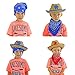 JOYIN Toy Pack of 12 Childs Straw Cowboy Hats with Cowboy Bandannas (6 Red & 6 Blue) Party Favors