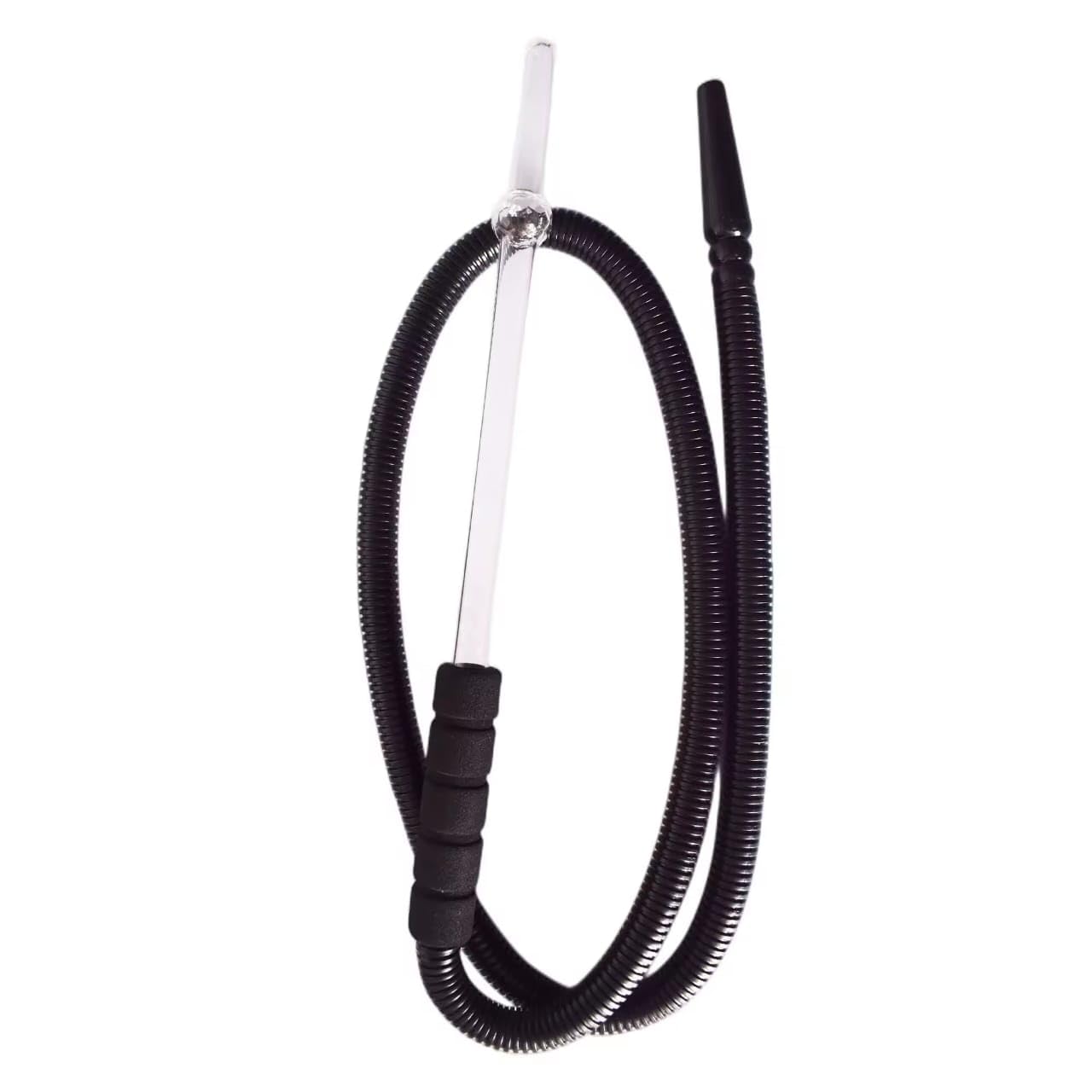 HOOKAH PREMIUM DISPOSABLE GLASS HOSE WITH SOFT HAND GRIP (BLACK) (5)