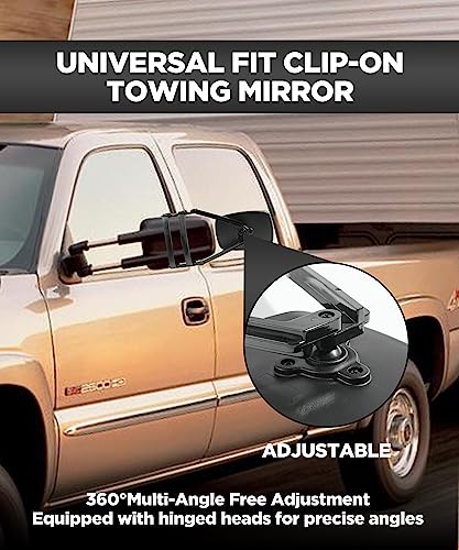 Aociska 637HSJYCJ001 Car Tow Mirrors,Universal Clamp-On Towing Mirror 360 Degree Rotation Adjustable Towing Mirror,Rv Leveling Blocks Rear View Side Clip thumb #2