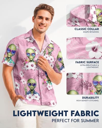 Image of 99TIMORO Fathers Funny Mens Hawaiian Shirt, Movie Button Down Short Sleeve Top, Father Day Summer Gifts
