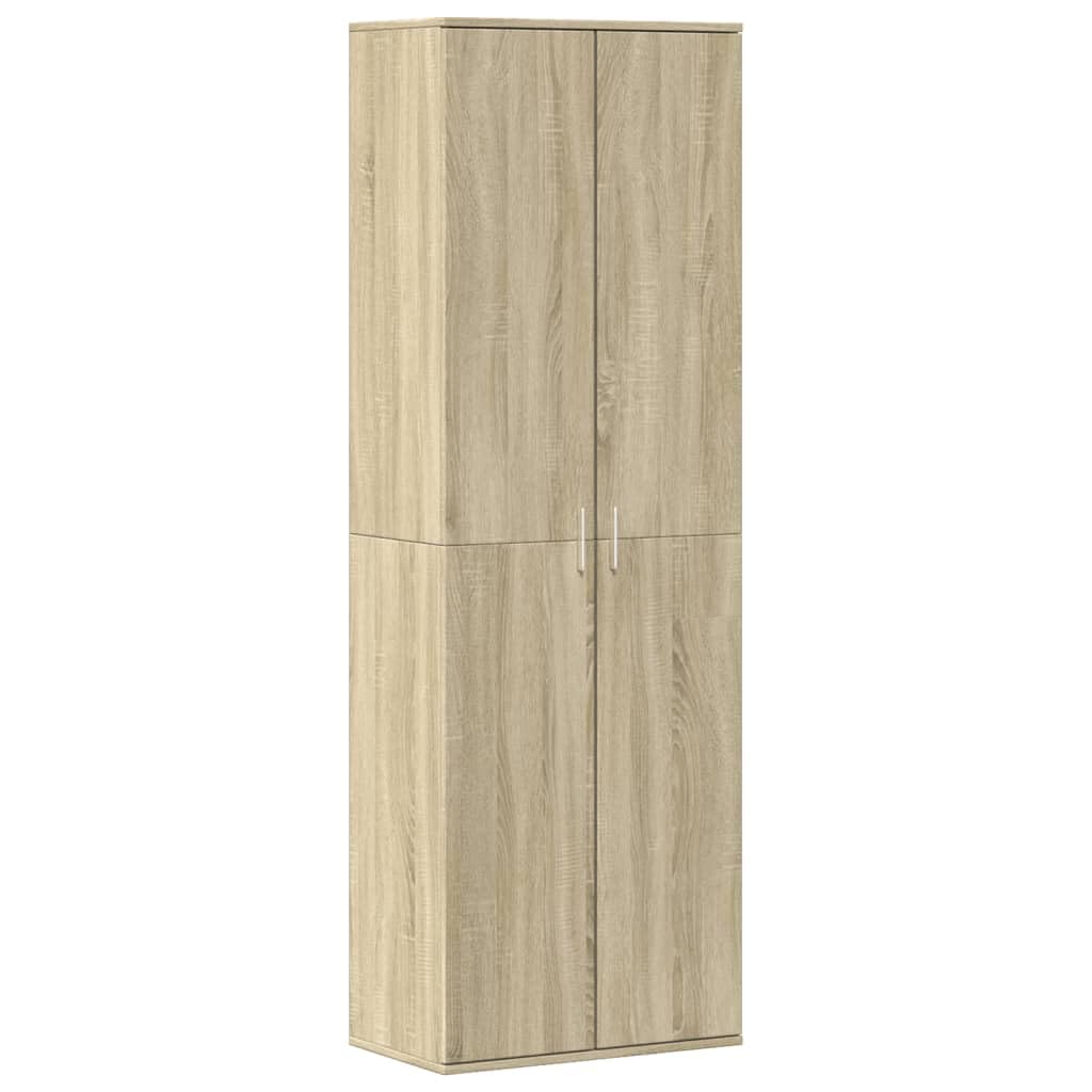 Armario Multiusos de 2 Puertas, Armario de Limpieza y Almacenaje, Madera de Ingeniería Roble Sonoma, 60x35x180 cm