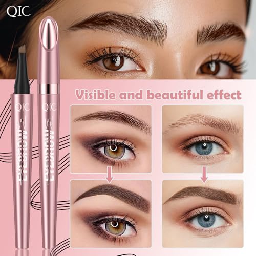 Magic Liquid Eyebrow Pencil - New 4 Tip Microblade Brow Pen, Natural Long-Lasting Hair-Like Defined Contouring Brows (# 02) - Image 4