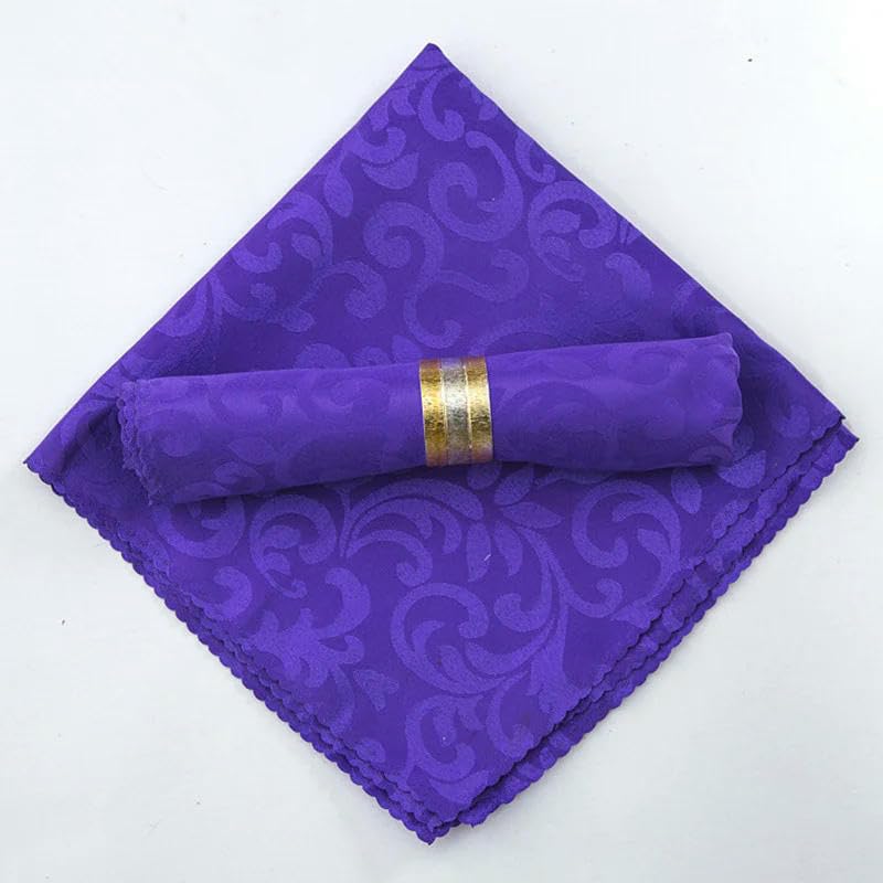 Lot de 10 serviettes de table en polyester jacquard damassé 48 x 48 cm pour décoration de mariage