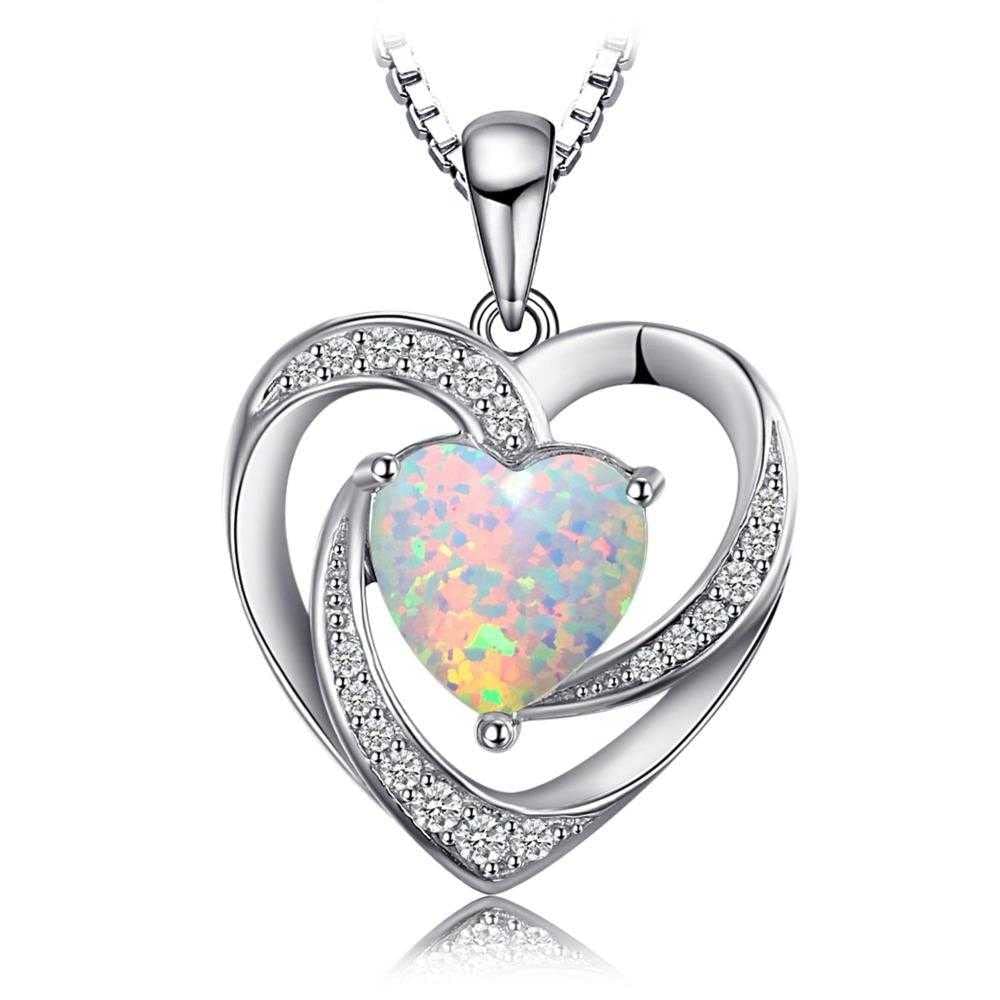 Jewel Panda WomenS Silver Plated Opal Heart Pendant Necklace With Zirconia, Collarbone Heart Necklaces For Women, Double Heart Pendant, Trendy Women Necklace, Fancy Clavicle Chain Necklace(Silver) (B09S3K8YBF) Amazon Price History, Amazon Price Tracker