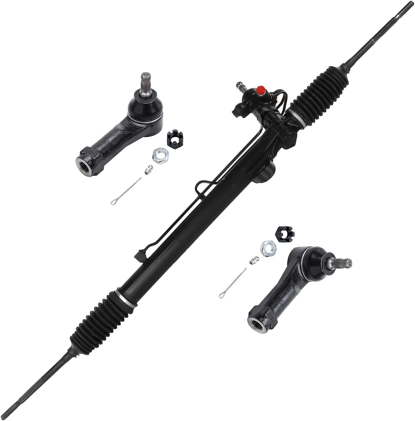 Detroit Axle - Rack and Pinion Kit for 99-04 Honda Odyssey, 1 Power Steering Rack & Pinion Assembly 2 Front Outer Tie Rod Ends 1999 2000 2001 2002 2003 2004 Replacement