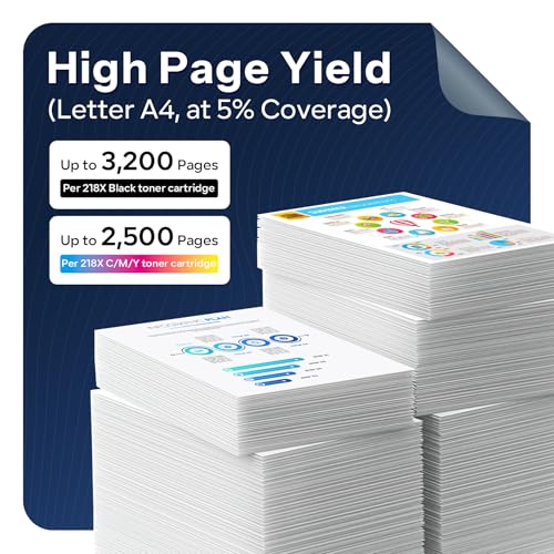 Image of 218X Toner Cartridges 4 Pack with Chip Compatible Replacement for HP 218X
