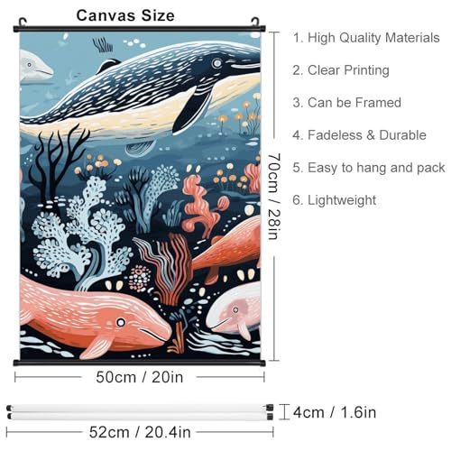 Toile imperméable poisson et phoque suspendre déco durable - 2