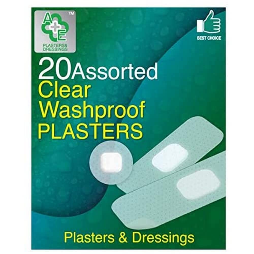 A&E Assorted Clear Washproof Plasters 20s