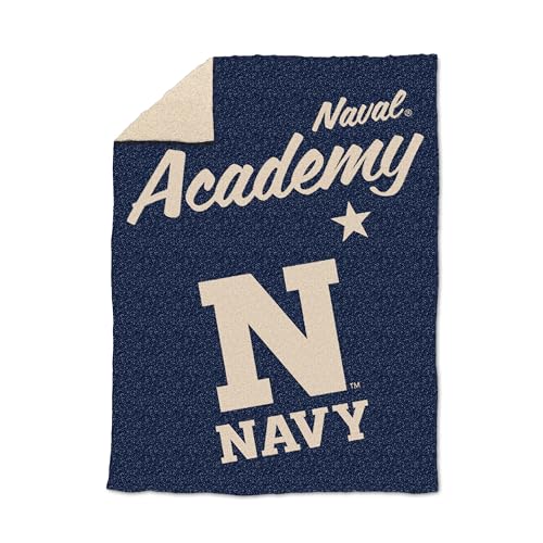FANMATS NCAA Navy Midshipmen XL Luxe Dreams Throw Blanket – 60" x 80" Size | Team Color & Reversible | Polyester Material
