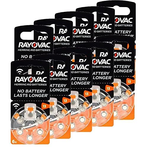 60 RAYOVAC ACOUSTIC SPECIAL SIZE 13 MF PR48 HEARING AID BATTERIES 1.45V ZINC AIR