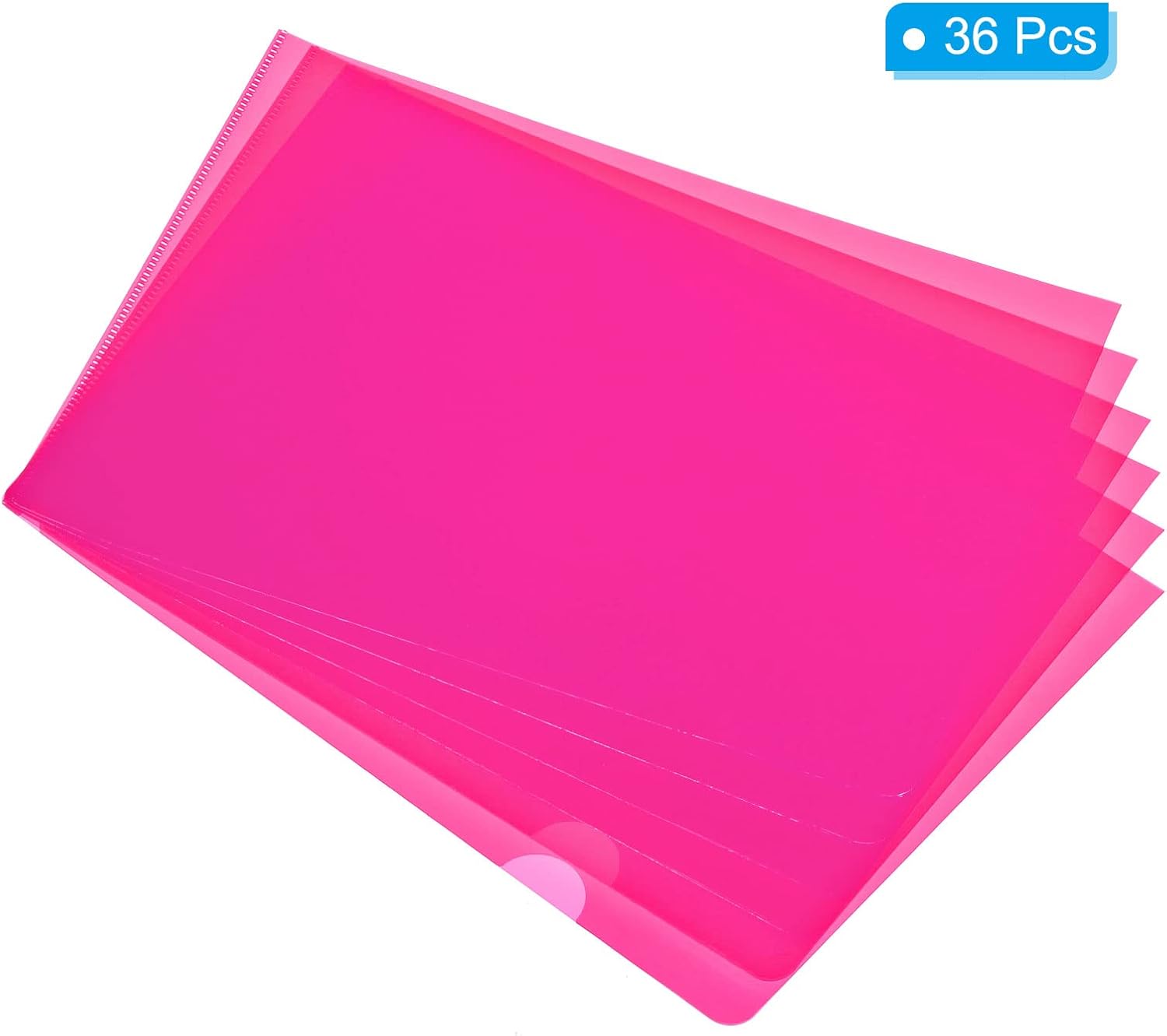 PATIKIL l Type Folders 36 Pack A4 Plastic Clear Document Folder File Jacket Sleeves Project Pockets, Pink