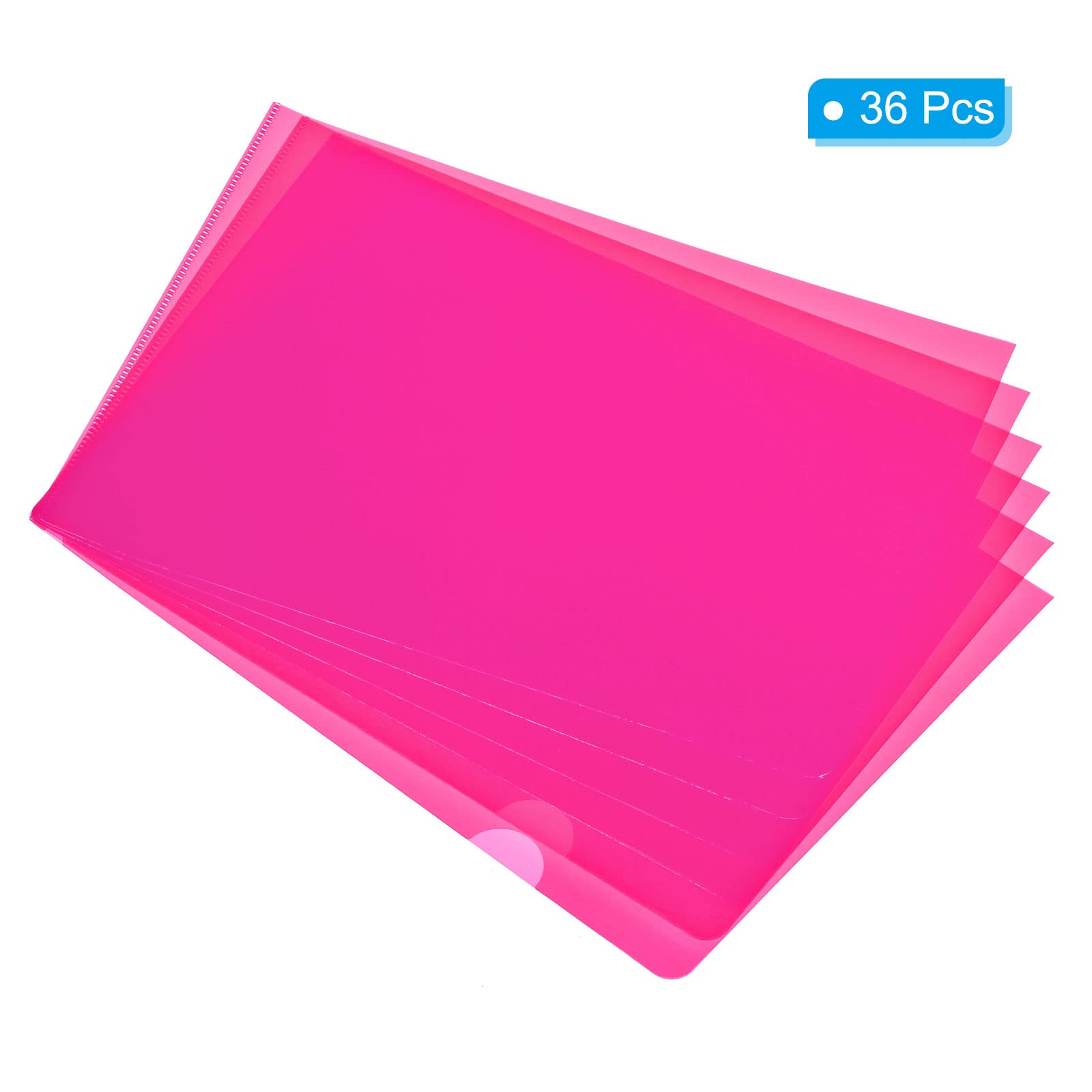 PATIKIL L Type Folders 36 Pack A4 Plastic Clear Document Folder File Jacket Sleeves Project Pockets, Pink - Image 3
