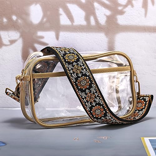 Image of Flower Purse Strap Replacement Embroidery Crossbody Shoulder Strap for Handbag Canvas Purse Extender Accessories